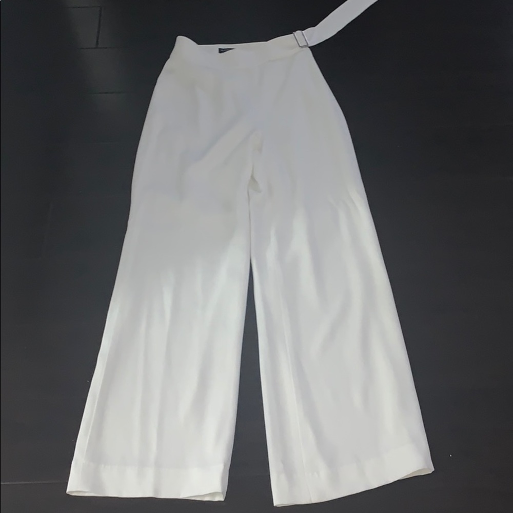Marciano white belted trouser pant Macademia